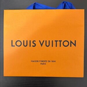 LV Orange Bag with Blue Handles Shopping Bag